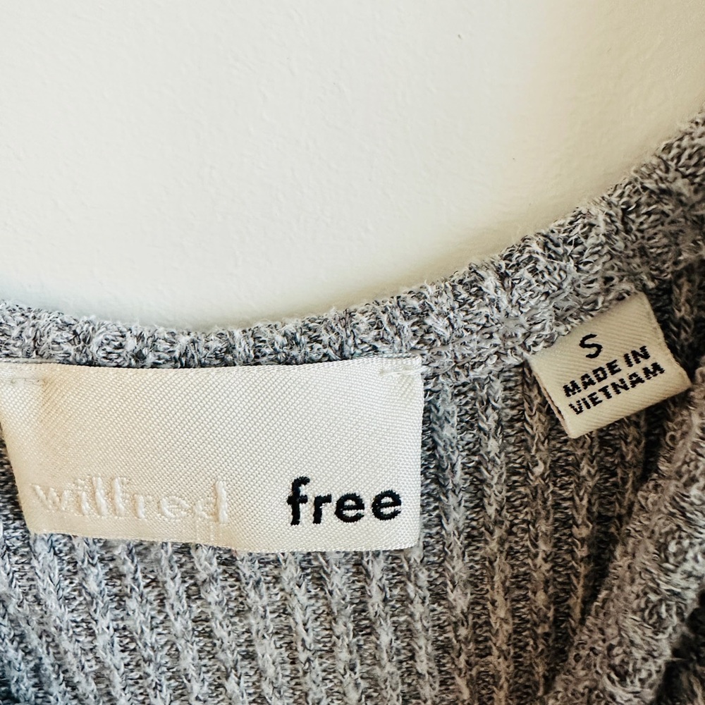 Aritzia Silver-Grey Ribbed Midi Slip Dress - Picture 6 of 8